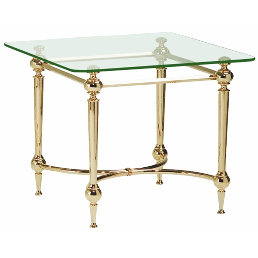 Konferenčný stolík Birge, 56 cm, zlatá / číra - 1