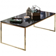 Konferenčný stolík Bisa, 120 cm, čierna/zlatá - 1