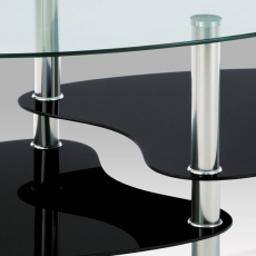 Konferenčný stolík Boris, 100 cm, čierne sklo - 2