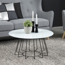 Konferenčný stolík Casia, 80 cm, biela/čierna - 2
