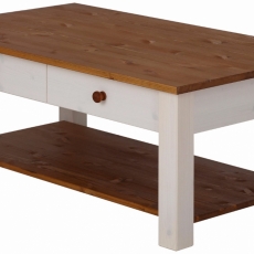 Konferenčný stolík Chico, 100 cm, biela/borovica - 1