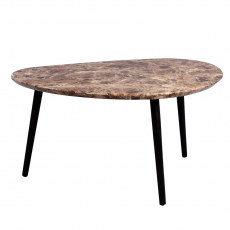Konferenčný stolík Cora, 90 cm, tmavý mramor - 1