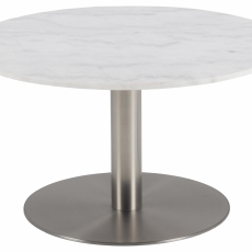 Konferenčný stolík Corby, 80 cm, biela / chróm - 1
