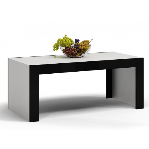 Konferenčný stolík Deko, 120 cm, biela / čierna lesk - 1