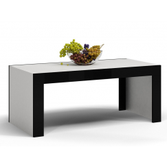 Konferenčný stolík Deko, 120 cm, biela / čierna lesk