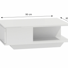 Konferenčný stolík Denver, 90 cm, biela lesk - 4