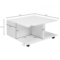 Konferenčný stolík Dera, 70 cm, biela - 3