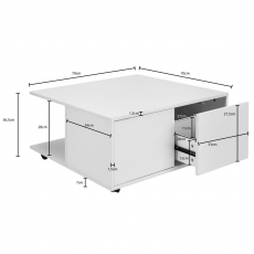 Konferenčný stolík Dera, 70 cm, biela - 4