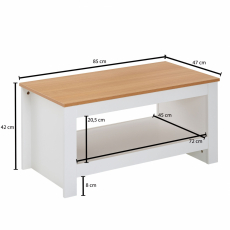 Konferenčný stolík Deren, 85 cm, biela - 4