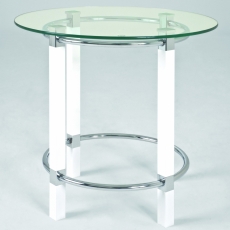 Konferenčný stolík Foster II, 51 cm, biela/chróm - 1