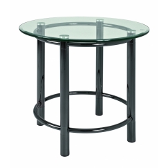 Konferenčný stolík Foster III., 53 cm, číra/chróm