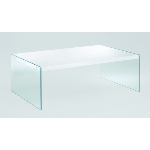 Konferenčný stolík Gero, 110 cm, biela / číra - 1