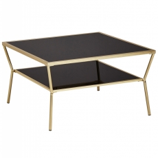 Konferenčný stolík Gise, 70 cm, čierna/zlatá - 7