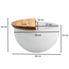 Konferenčný stolík Gola, 60 cm, masív mango / biela - 3