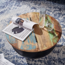 Konferenčný stolík Gola, 60 cm, masív mango / čierna - 5
