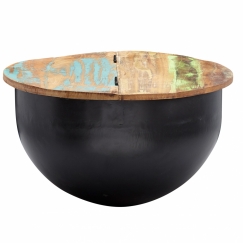 Konferenčný stolík Gola, 60 cm, masív mango / čierna