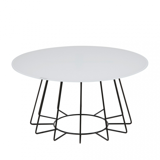 Konferenčný stolík Goldy, 80 cm, čierna/biela - 1