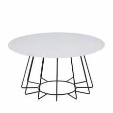 Konferenčný stolík Goldy, 80 cm, čierna/biela - 1