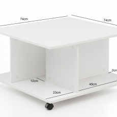 Konferenčný stolík Guls, 74 cm, biela - 4