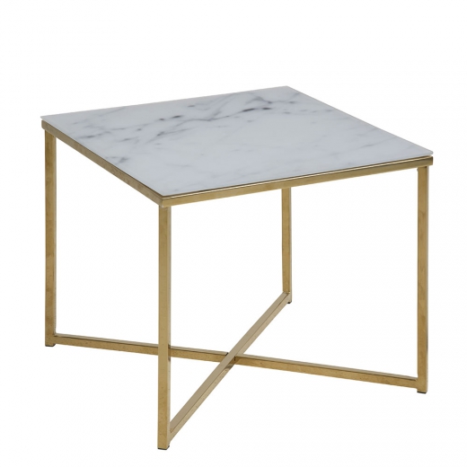 Konferenčný stolík hranatý Alma, 50 cm, zlatá - 1