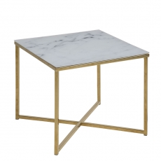 Konferenčný stolík hranatý Alma, 50 cm, zlatá - 1