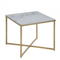 Konferenčný stolík hranatý Alma, 50 cm, zlatá