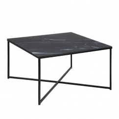 Konferenčný stolík hranatý Alma, 80 cm, čierna