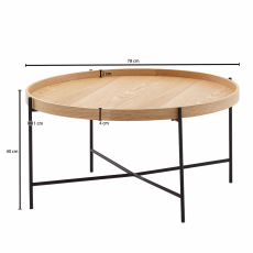 Konferenčný stolík Hugs, 78 cm, dub - 4