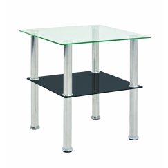 Konferenčný stolík Huxley, 42 cm, nehrdzavejúca oceľ / čierna