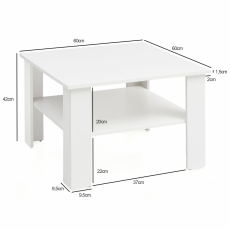 Konferenčný stolík Ilja, 60 cm, biela - 4
