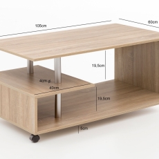 Konferenčný stolík Jada, 105 cm, dub - 4