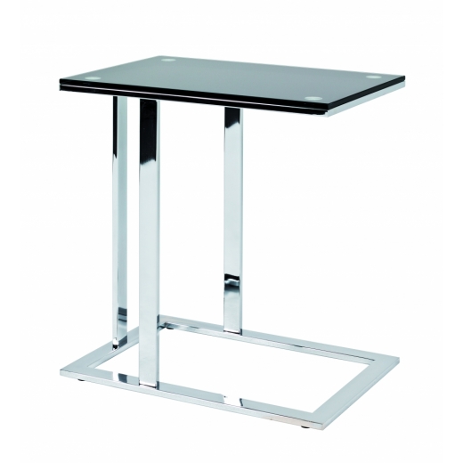 Konferenčný stolík Jermaine, 58 cm, čierna / chróm - 1