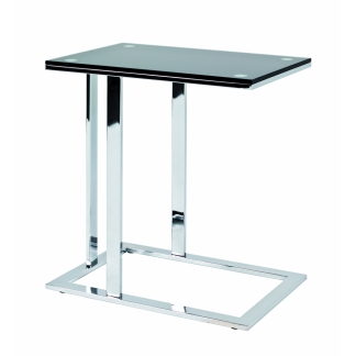 Konferenčný stolík Jermaine, 58 cm, čierna / chróm
