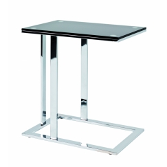 Konferenčný stolík Jermaine, 58 cm, čierna / chróm