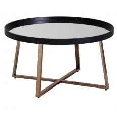 Konferenčný stolík Jerry, 78 cm, čierna/zlatá - 7