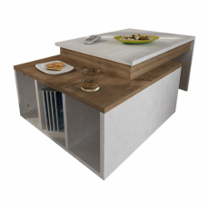 Konferenčný stolík Kolarado, 90 cm, biela / dub - 1