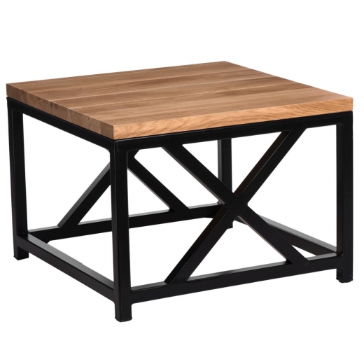 Konferenčný stolík Kvist, 45 cm, dub/čierna - 1