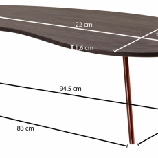 Konferenčný stolík Lenny, 122 cm, masív agát - 4