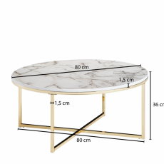 Konferenčný stolík Lilly, 80 cm, biela - 4