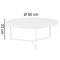 Konferenčný stolík Lilly, 80 cm, biela - 3
