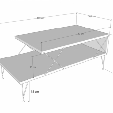Konferenčný stolík Loire, 100 cm, šedá - 3