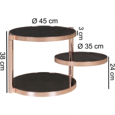 Konferenčný stolík Lola, 45 cm, čierna/medená - 3