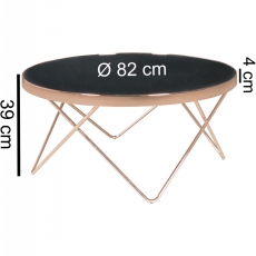 Konferenčný stolík Lola, 80 cm, čierna/medená - 3