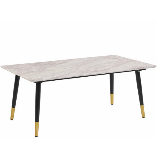 Konferenčný stolík Matcha, 110 cm, mramor / biela - 1