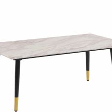 Konferenčný stolík Matcha, 110 cm, mramor / biela - 1