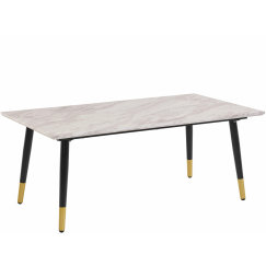 Konferenčný stolík Matcha, 110 cm, mramor / biela