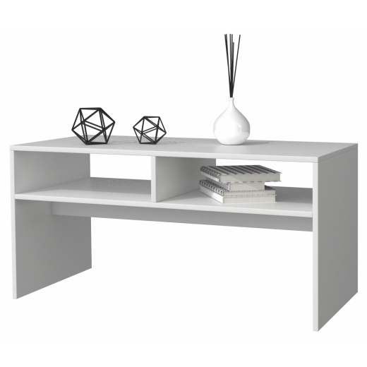 Konferenčný stolík Mesa, 90 cm, biela matná - 1