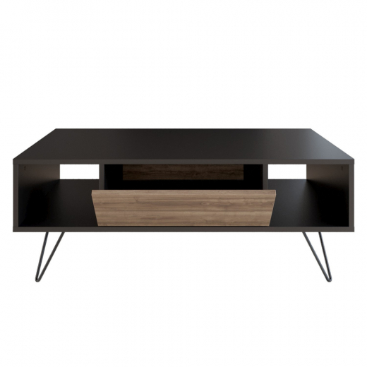 Konferenčný stolík Mistico, 120 cm, orech / čierna - 1