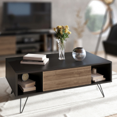 Konferenčný stolík Mistico, 120 cm, orech / čierna - 2