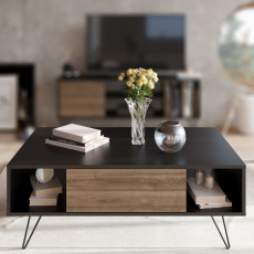 Konferenčný stolík Mistico, 120 cm, orech / čierna - 3